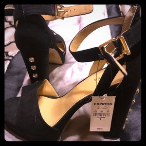 Express Chunky Heel Rhinestone ShoesFIRM PRICE